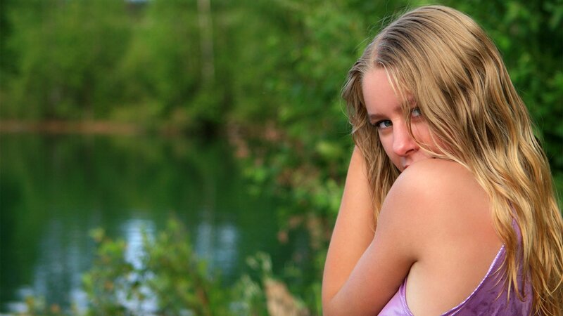 woman by the lake