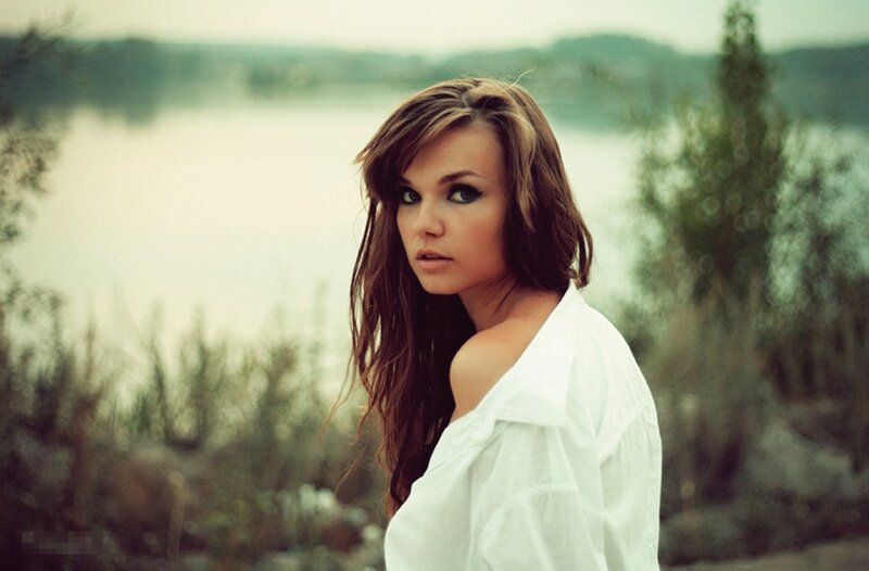 woman by the lake