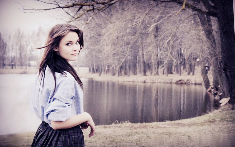 woman by the lake