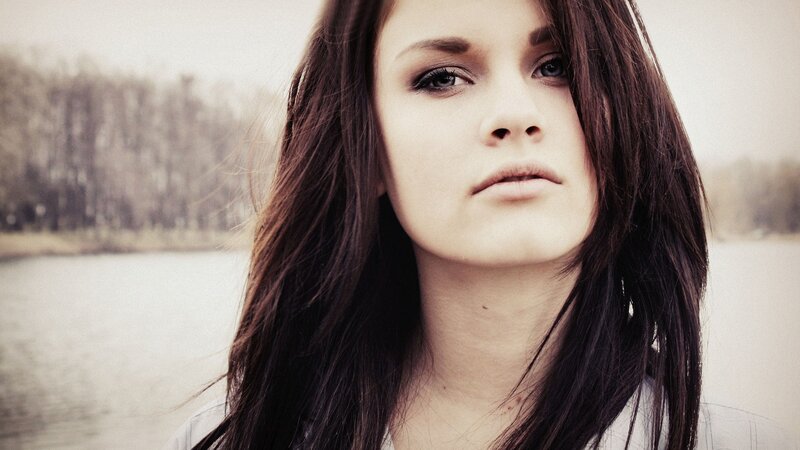 woman by the lake