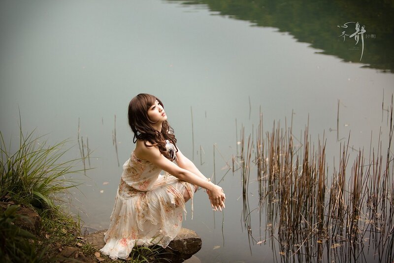 woman by the lake