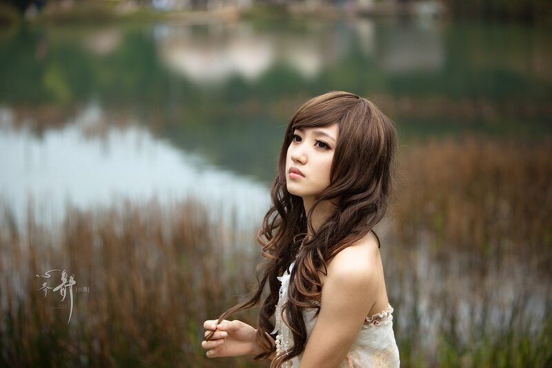 woman by the lake