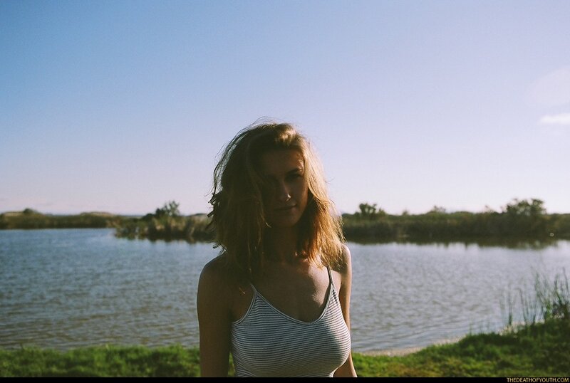 woman by the lake