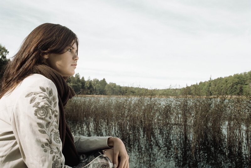 woman by the lake