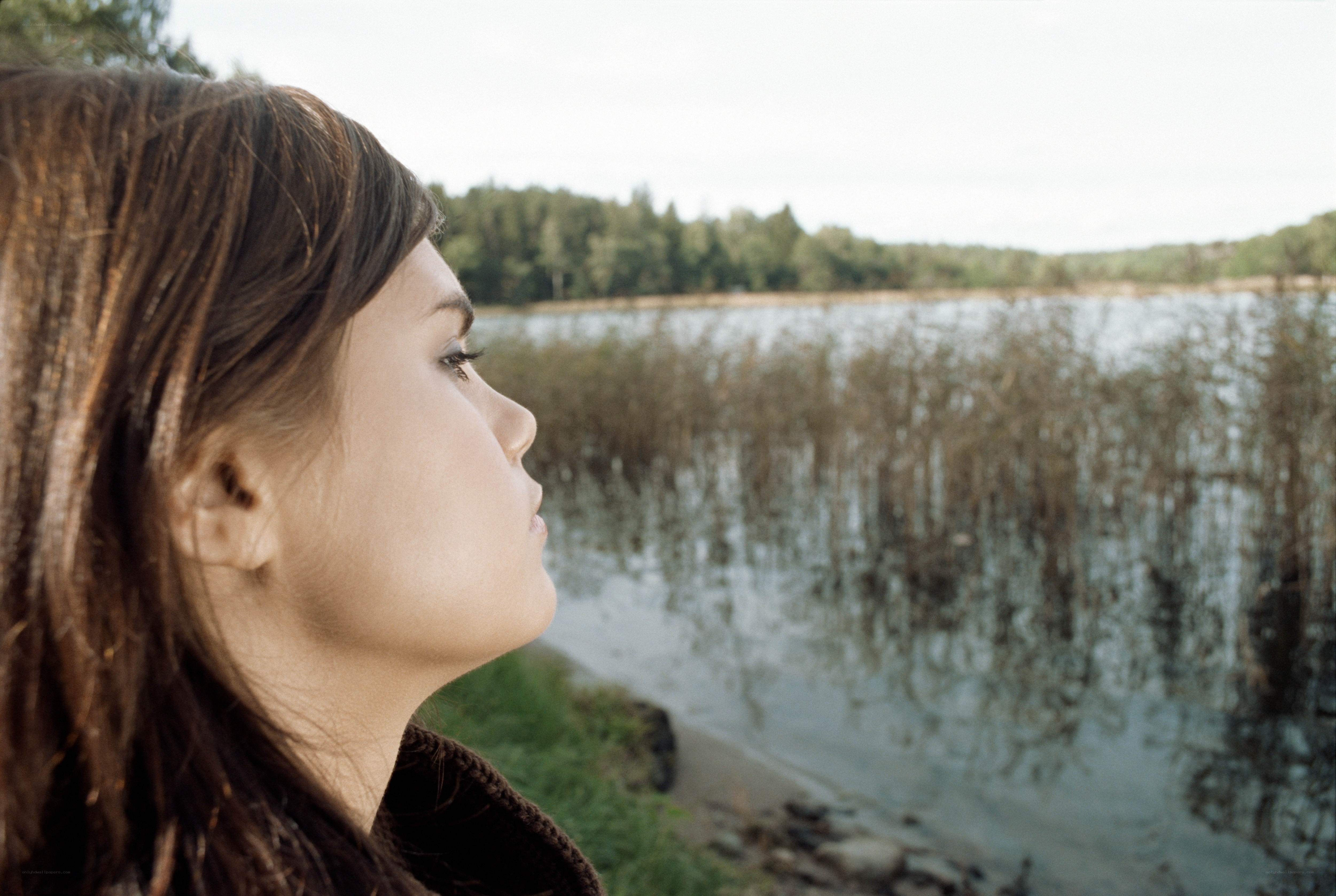 woman by the lake