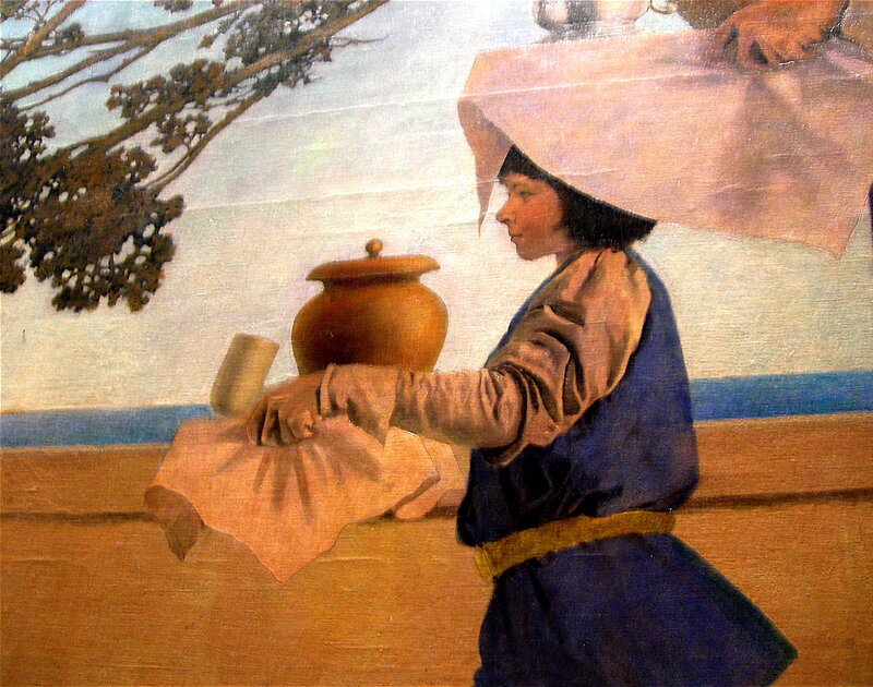 Woman carrying a jar