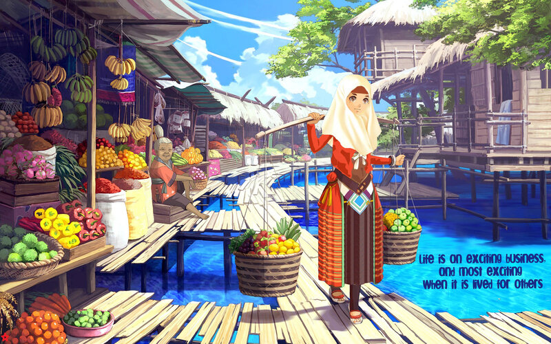Woman Carrying Baskets