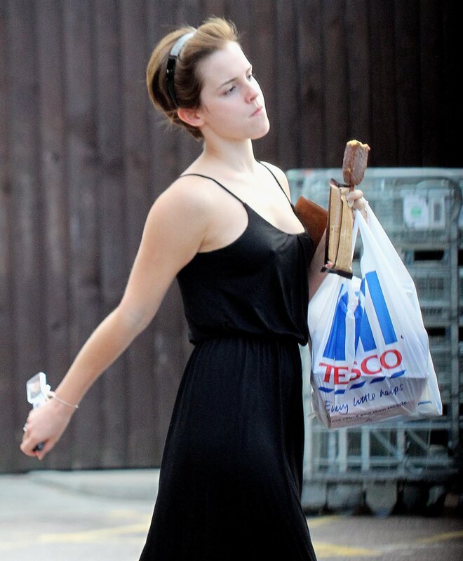 Woman carrying groceries