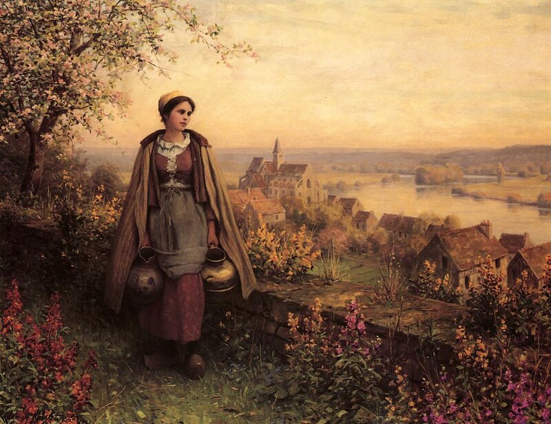 Woman Carrying Water Jugs