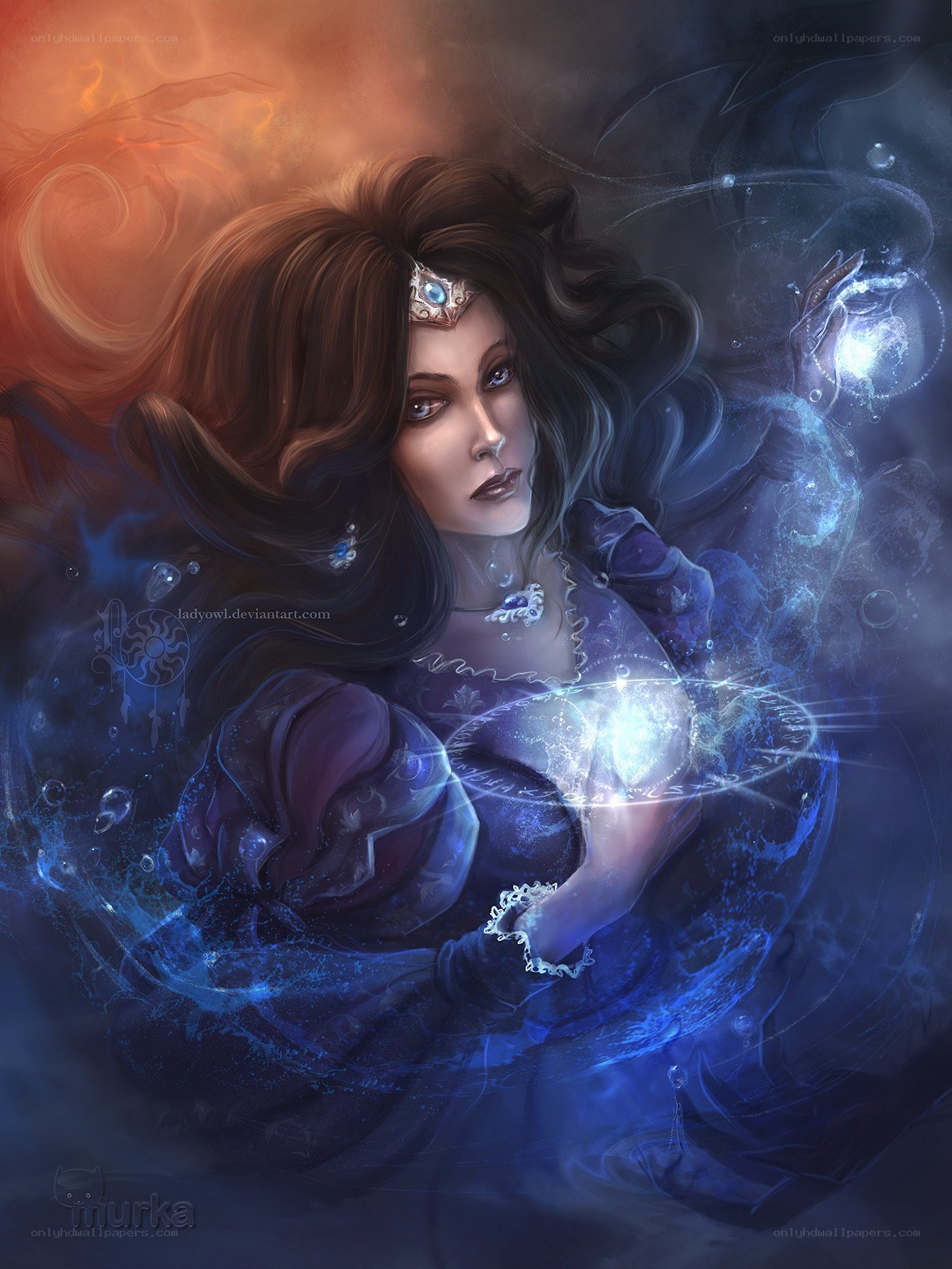 woman casting a spell