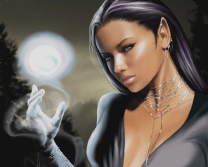 woman casting a spell