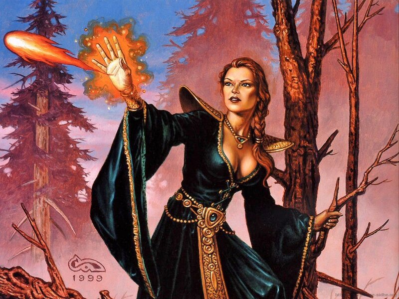 Woman Casting Fireball