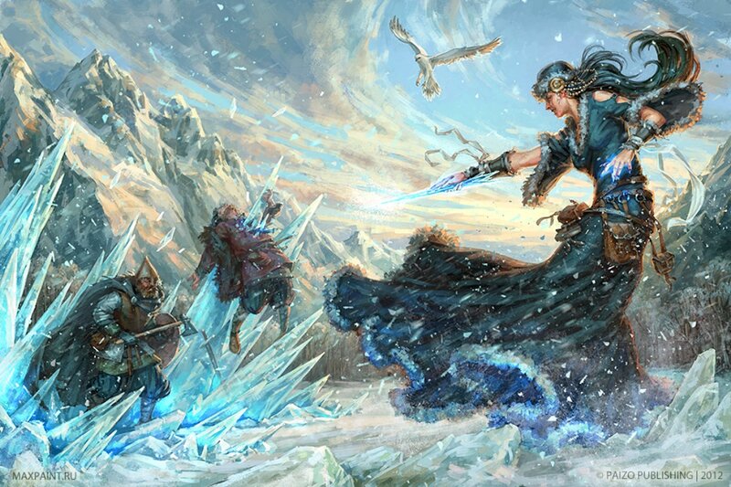 Woman Casting Ice Spell