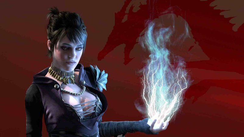 Woman Casting Lightning Spell