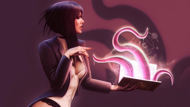 woman casting magic spell