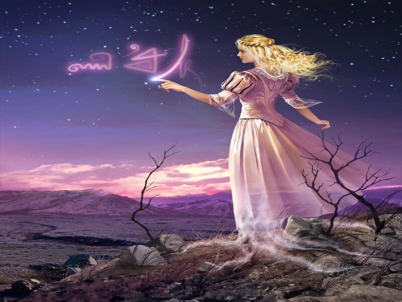 woman casting magic spell