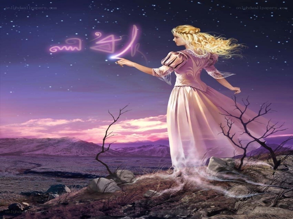 woman casting magic spell