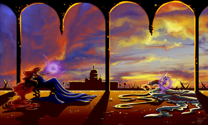 Woman Casting Magic Spell — Purple