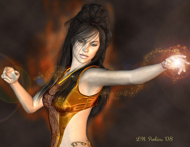 Woman Casting Spell — Brown