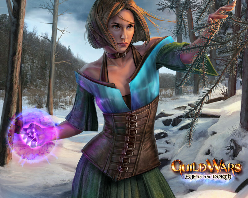 Woman Casting Spell in Forest — Blue, Dramatic, Winter