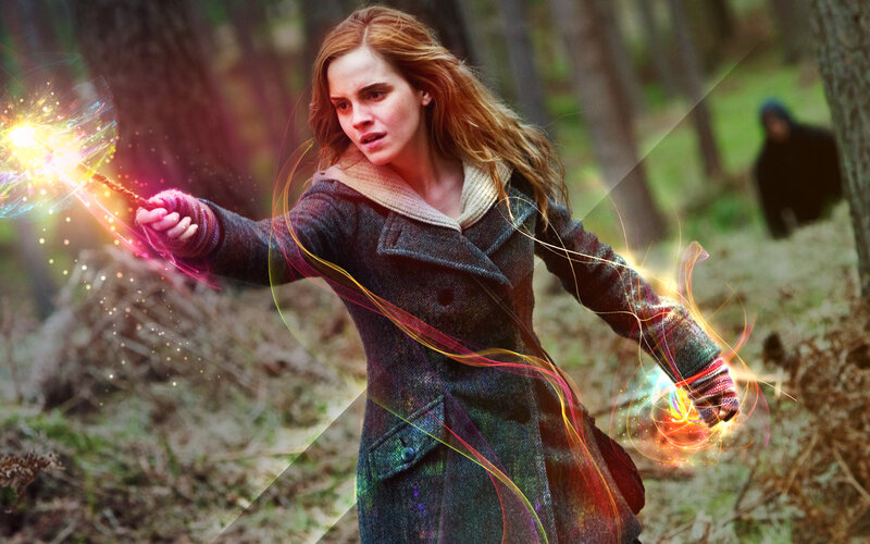 Woman Casting Spell in Forest — Green