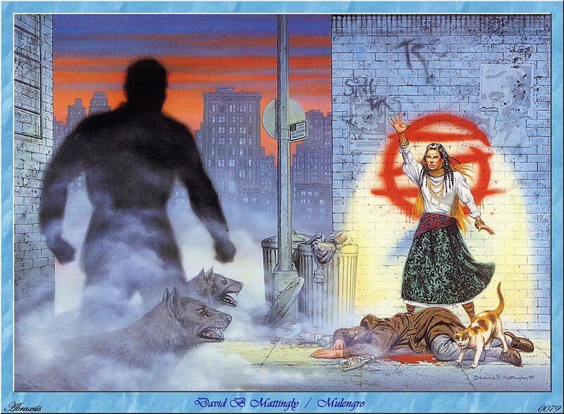 Woman Casting Spell on Street