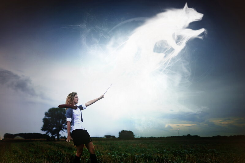 Woman Casting Spell — White