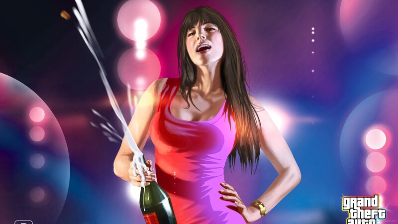woman celebrating with champagne