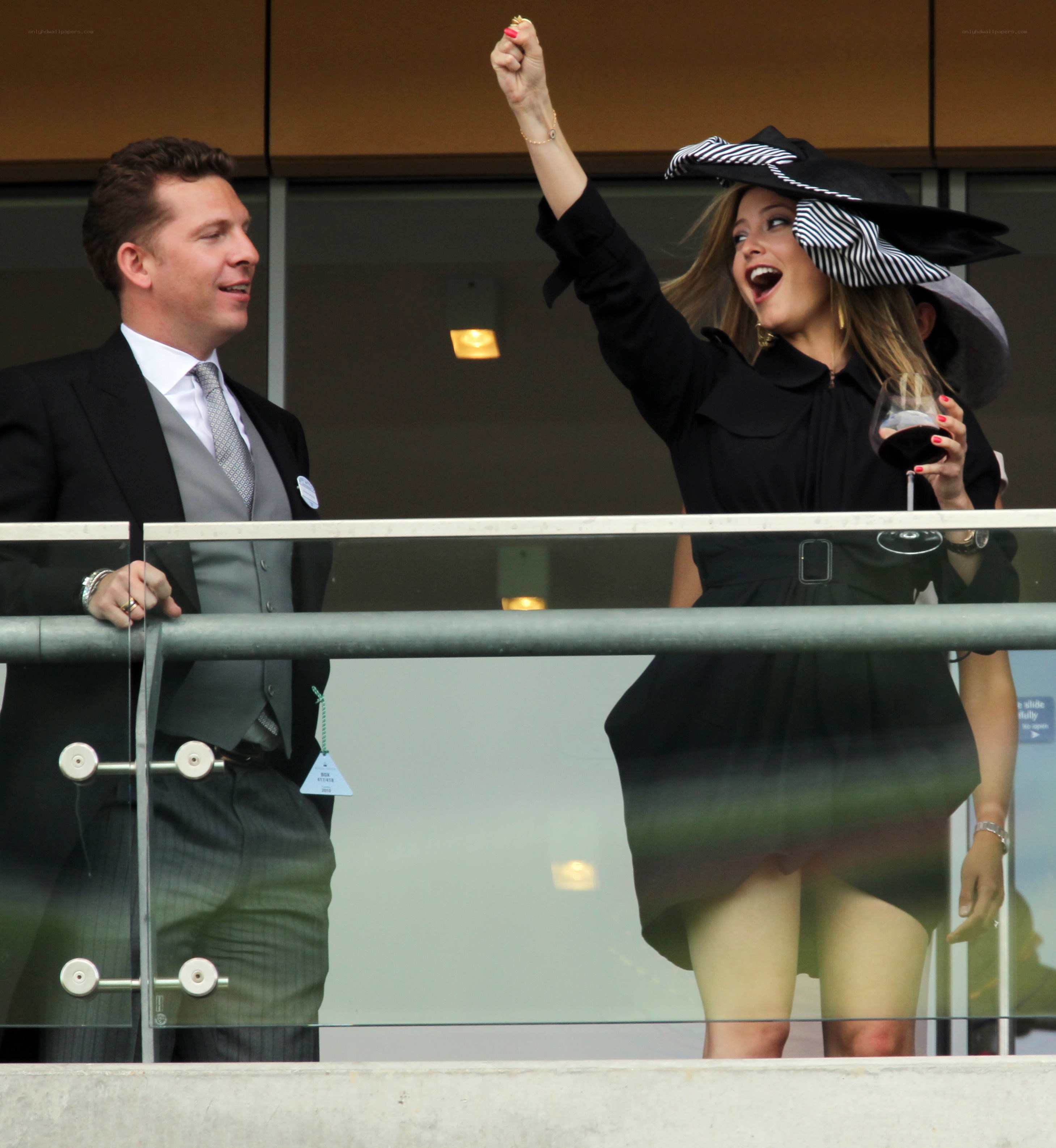 Woman cheering at event