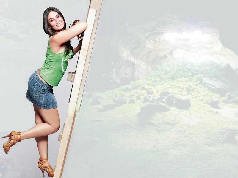 Woman climbing a ladder
