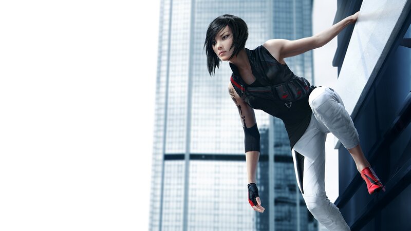 Woman Climbing Building — Black, Action