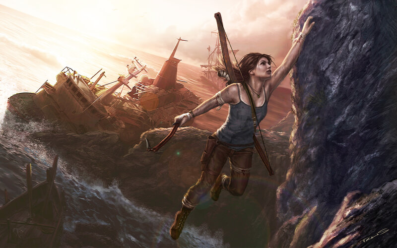 Woman Climbing Cliff — Brown