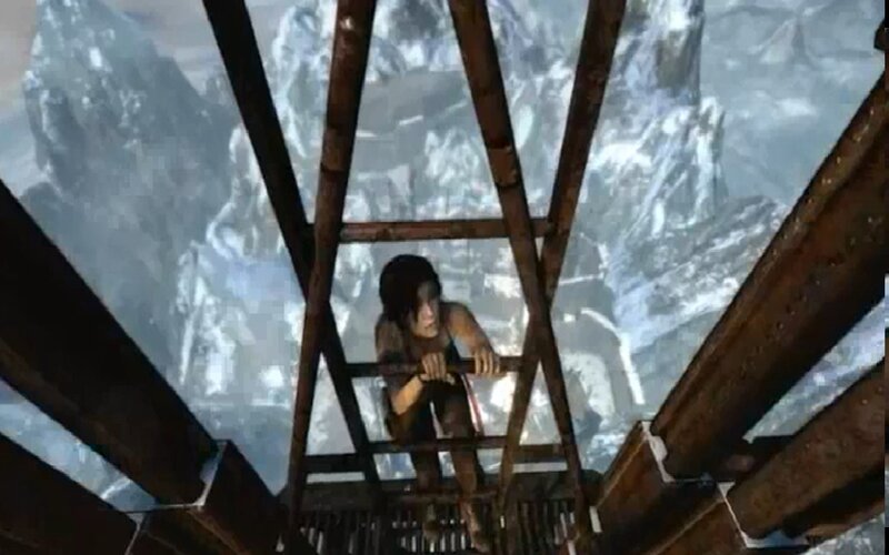 Woman Climbing Ladder — Brown