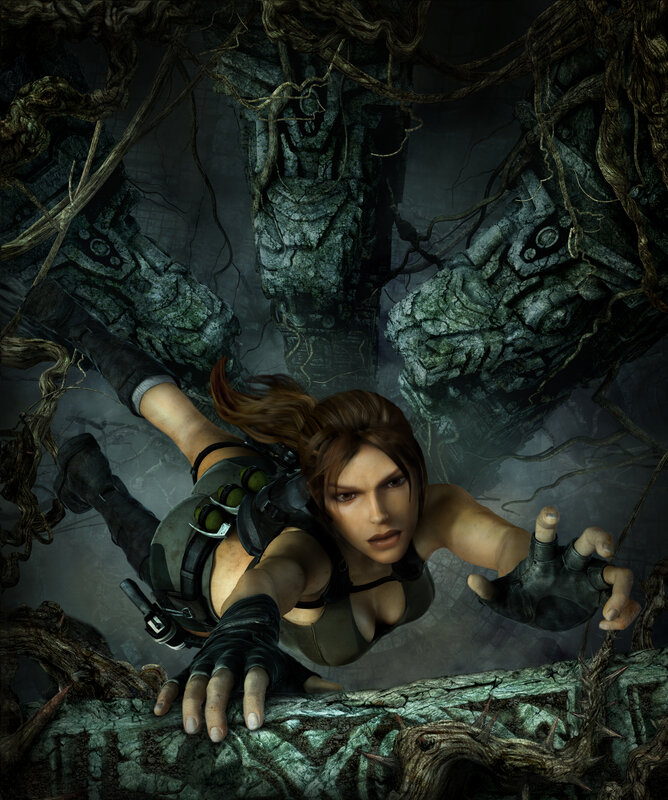 Woman Climbing Vines