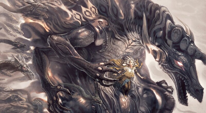 Woman Confronting Dragons