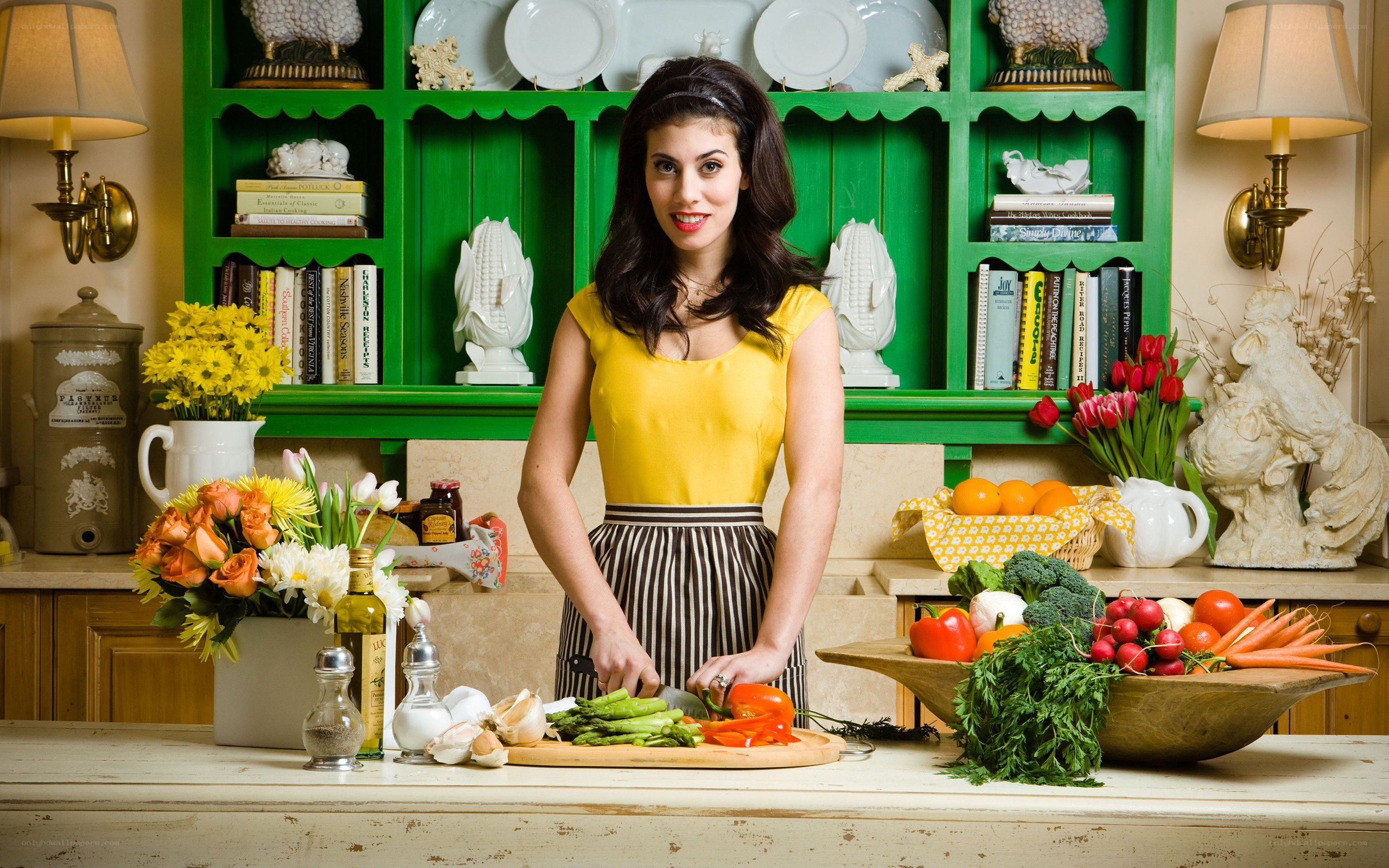 woman cooking in kitchen
