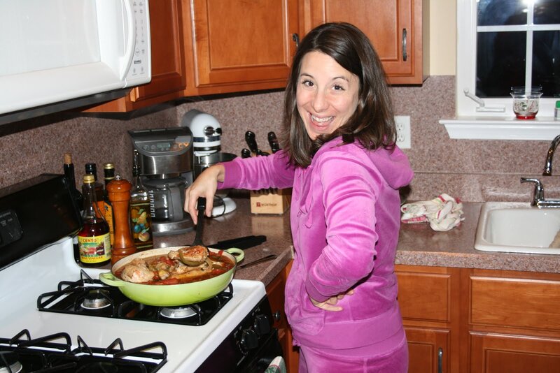 Woman Cooking in Kitchen — Pink