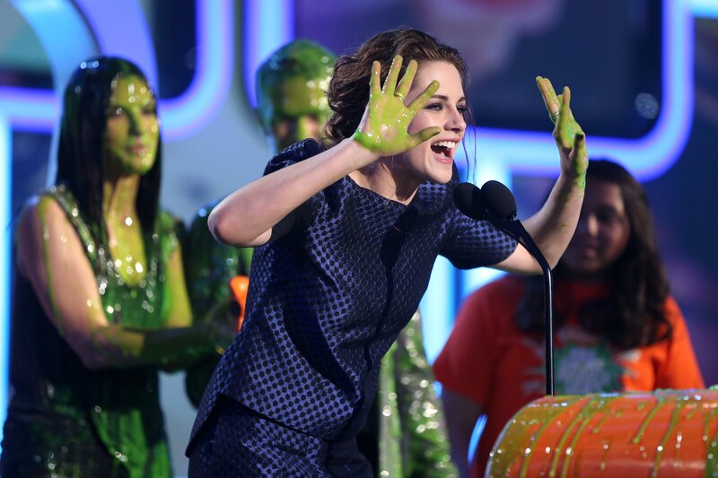 woman covered in green slime