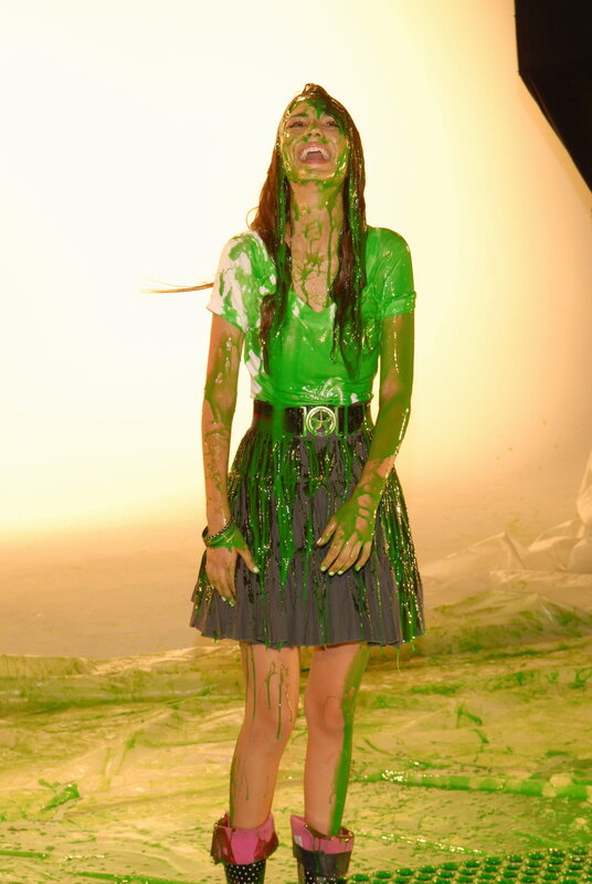woman covered in green slime