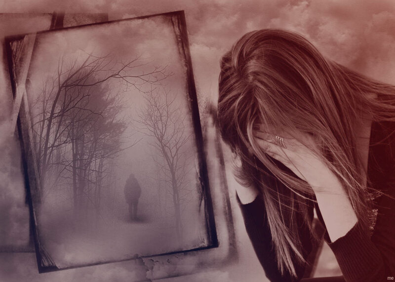 Woman Covering Face — Brown, Melancholic