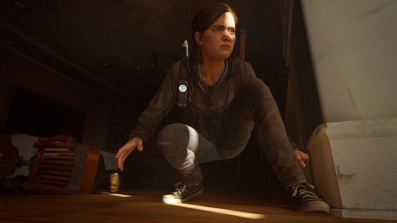 Woman Crouching in Room