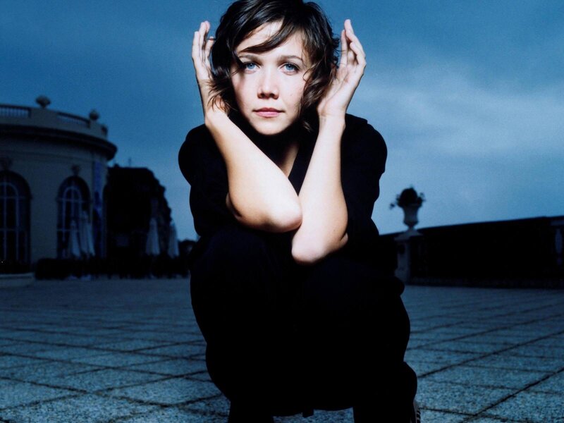Woman Crouching Outdoors — Blue
