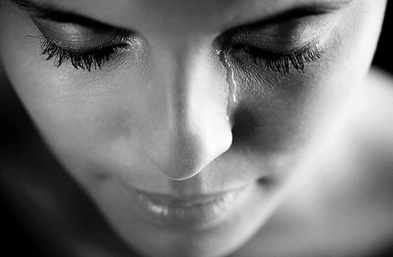 Woman Crying — Black, Sad