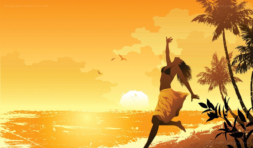 woman dancing at sunset