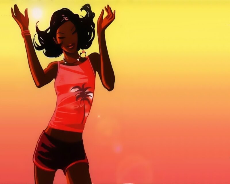 woman dancing at sunset