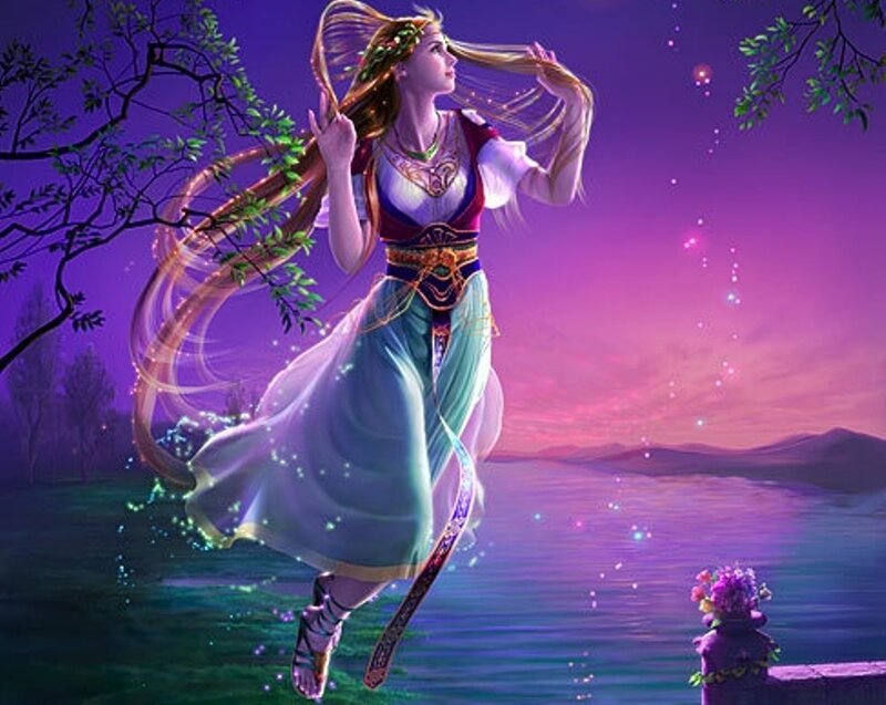 woman dancing by the lake