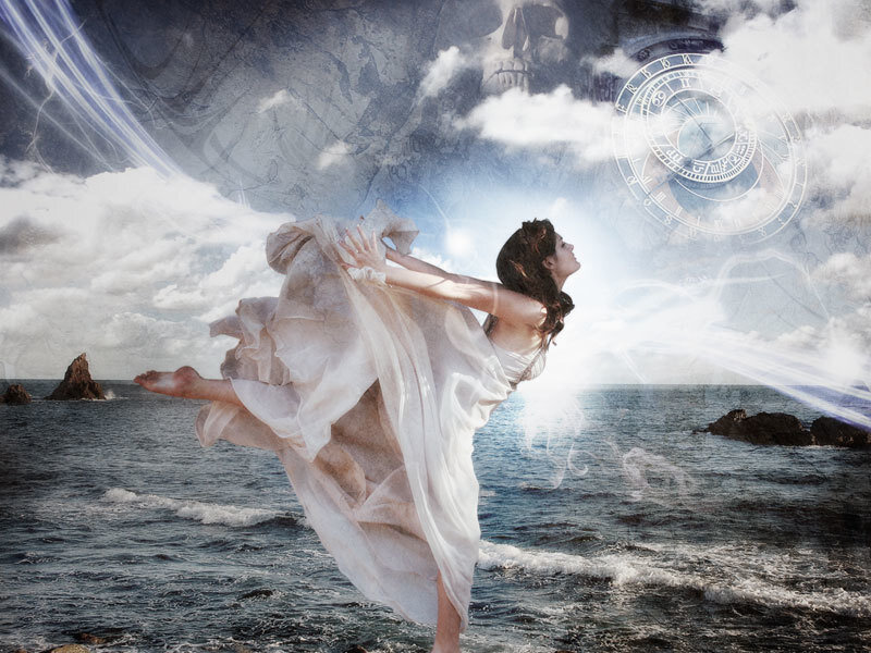 woman dancing by the sea