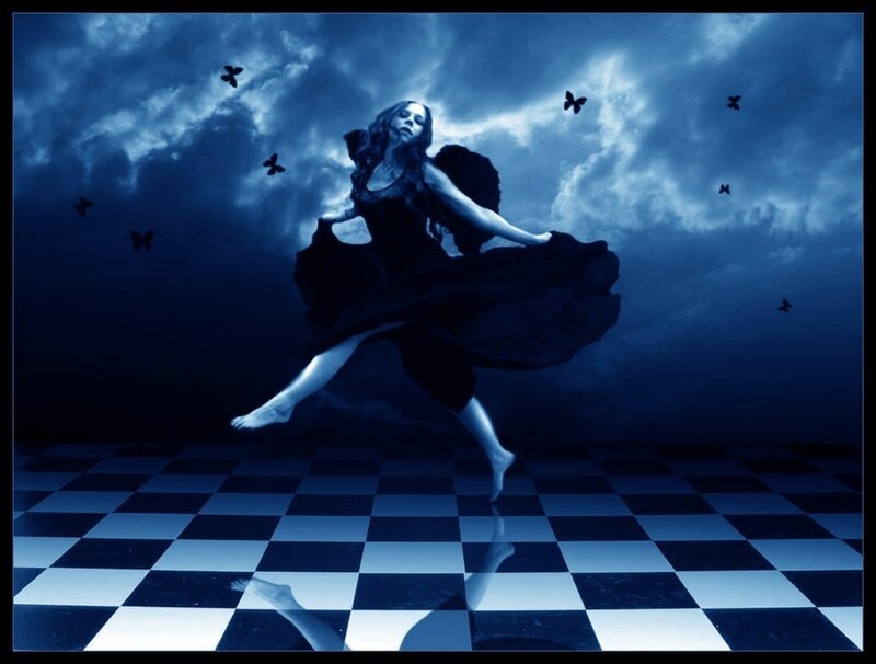 Woman Dancing in Blue — Dramatic