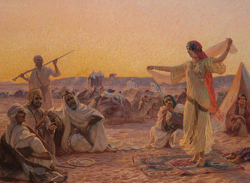 Woman Dancing in Desert — Yellow