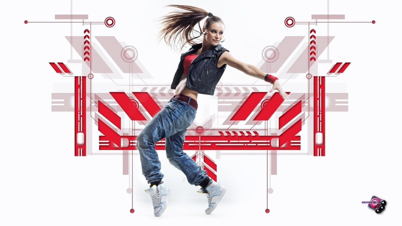 Woman Dancing in Jeans — Red